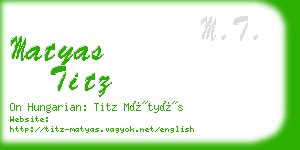 matyas titz business card